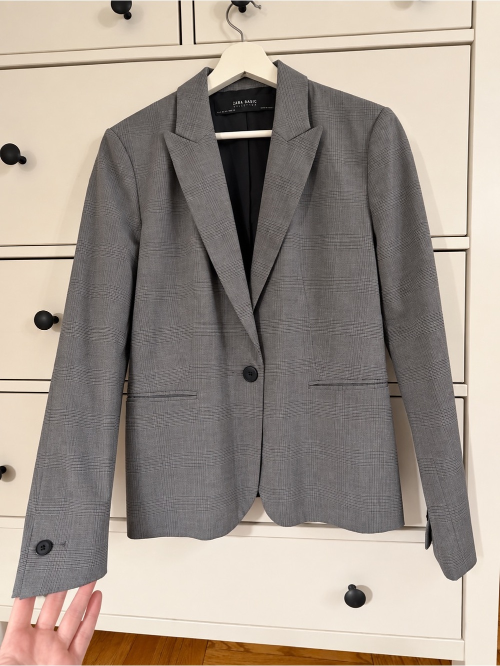 Zara Gray Tailored Single-Button Blazer